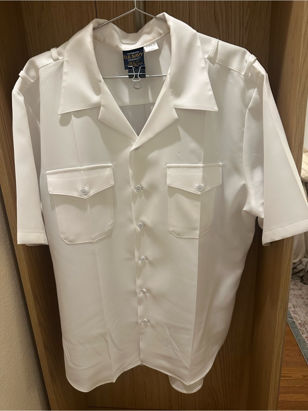 Men's Summer Dress Whites US Navy Short Sleeve White Shirt